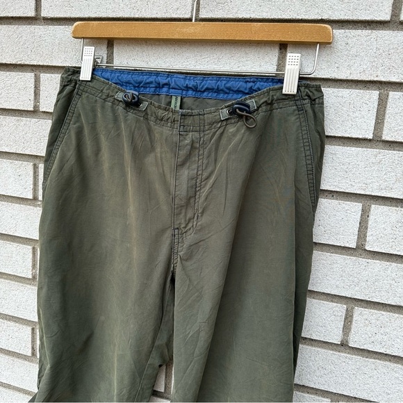 Rare Vintage Abercrombie Olive Parachute Pants XS Butterfly Embroidery Cargo Y2K - Picture 4 of 14